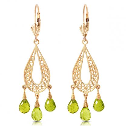 Peridot Mirage Drop Earrings 3.75 ctw in 9ct Gold