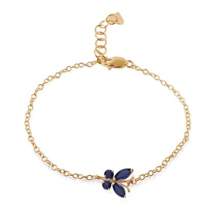 Sapphire Adjustable Butterfly Bracelet 0.6 ctw in 9ct Gold
