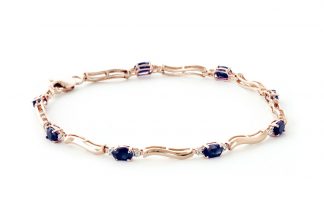Sapphire Tennis Bracelet 2.01 ctw in 9ct Rose Gold