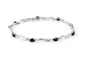 Sapphire Tennis Bracelet 2.01 ctw in 9ct White Gold