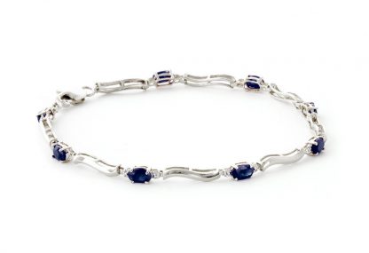 Sapphire Tennis Bracelet 2.01 ctw in 9ct White Gold