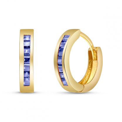 Tanzanite Huggie Earrings 0.95 ctw in 9ct Gold