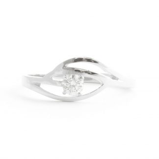 Round Cut Diamond Ring 0.15 ct in 9ct White Gold