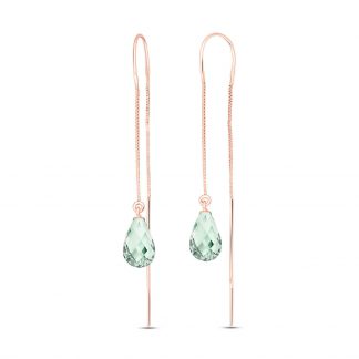Green Amethyst Scintilla Earrings 4.5 ctw in 9ct Rose Gold