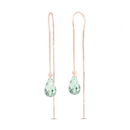 Green Amethyst Scintilla Earrings 4.5 ctw in 9ct Rose Gold