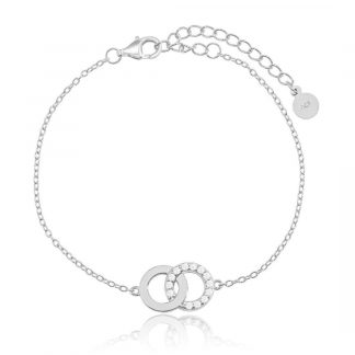 Circle Bracelet/18K White Gold & Premium Cubic Zirconia