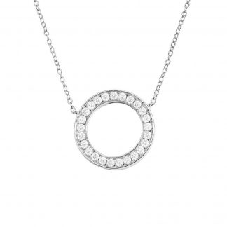 Eternal Circle Necklace/18K White Gold & Premium Cubic Zirconia