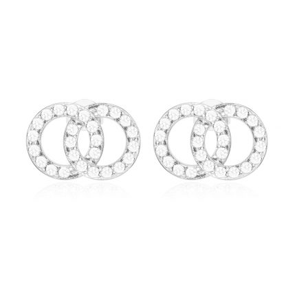 Forever Earrings/18K White Gold & Cubic Zirconia