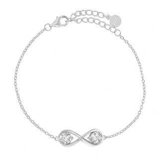 Infinity Bracelet/18K White Gold & Cubic Zirconia