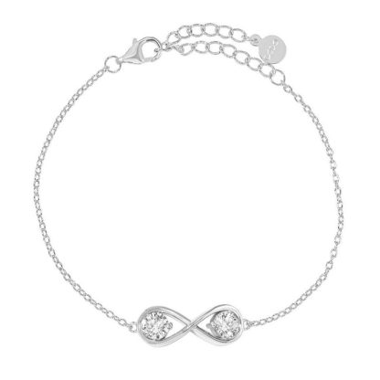 Infinity Bracelet/18K White Gold & Cubic Zirconia