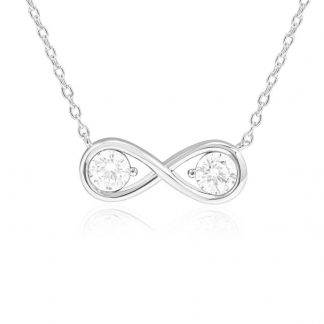 Infinity Necklace/18K White Gold & Cubic Zirconia