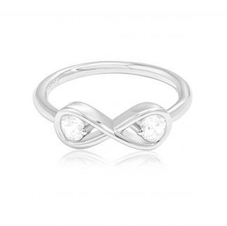 Infinity Ring/18K White Gold & Cubic Zirconia