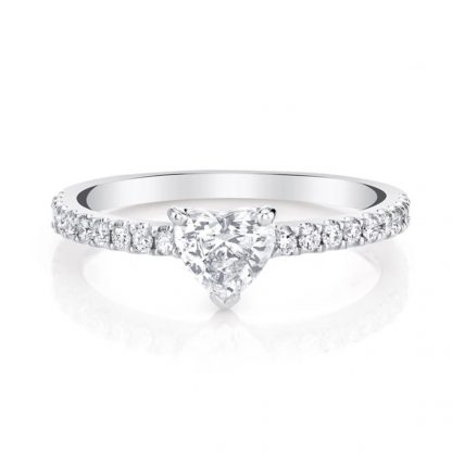 Promise Ring/18K White Gold & Cubic Zirconia