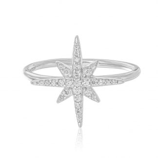 Starburst Ring/18K White Gold & Cubic Zirconia