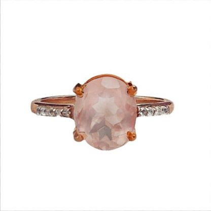 The Paradise Ring/18k Rose Gold with Rose Quartz and White Topaz