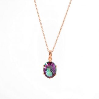 The Universe Necklace/18k Rose Gold Vermeil & Mystic Topaz