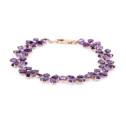 Amethyst Blossom Bracelet in 9ct Rose Gold