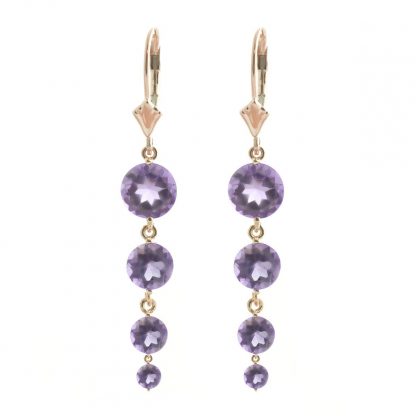 Amethyst Quadruplo Drop Earrings in 9ct Rose Gold