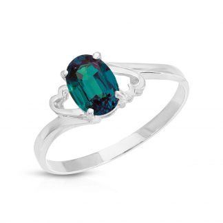 Lab Grown Alexandrite Classic Desire Ring 1ct in 9ct White Gold