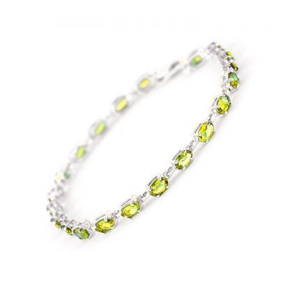 Peridot Infinite Tennis Bracelet 5.5ctw in 9ct White Gold