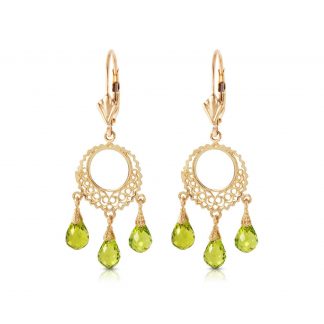 Peridot Trilogy Drop Earrings 3.75ctw in 9ct Gold