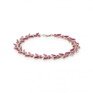 Ruby Butterfly Bracelet in 9ct White Gold