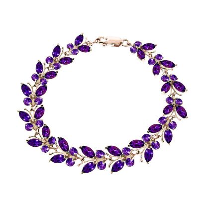 Amethyst Butterfly Bracelet in 9ct Rose Gold