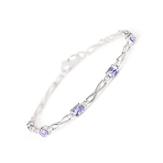 Tanzanite & Diamond Evert Tennis Bracelet in 9ct White Gold