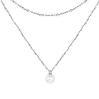 BOSS Women's Cora Pearl Pendant Necklace in Stainless Steel