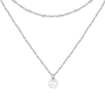 BOSS Women's Cora Pearl Pendant Necklace in Stainless Steel