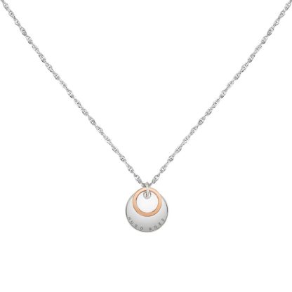 BOSS Women's Medallion Pendant Necklace in Stainless Steel