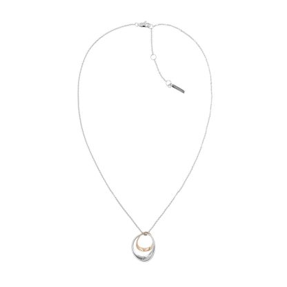 Calvin Klein Women's Warped Stainless Steel & Rose Gold IP Necklace