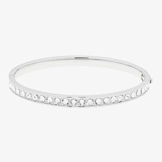 Ted Baker Clemara Silver Finish Hinged Crystal Bangle TBJ1567-01-02