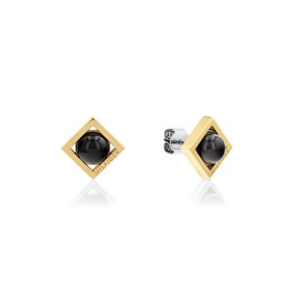 Tommy Hilfiger Women's Framed Stones Yellow Gold IP Earrings