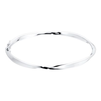 Stirling Silver Fluid Twist Bangle