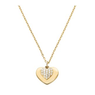 Love 14ct Gold Plated Heart Duo Pendant