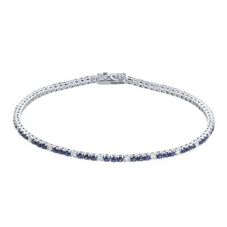 18ct White Gold Sapphire & Diamond Bracelet