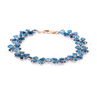 Blue Topaz Blossom Bracelet in 9ct Rose Gold