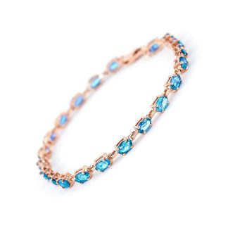 Blue Topaz Infinite Tennis Bracelet 5.5ctw in 9ct Rose Gold