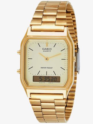 Casio CASIO Vintage Gold Plated Square Dial Duo Display Bracelet Watch AQ-230GA-9DMQYES