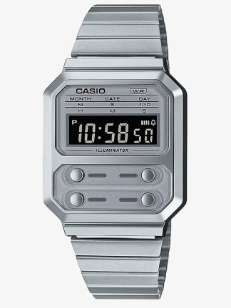 Casio Mens A100WE-7BEF Silver Digital Watch A100WE-7BEF