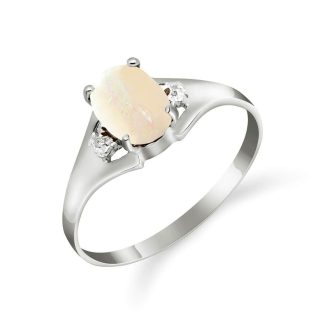 Opal & Diamond Desire Ring in 9ct White Gold