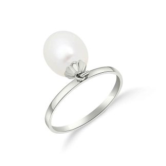 Pearl Ring 4ct in 9ct White Gold