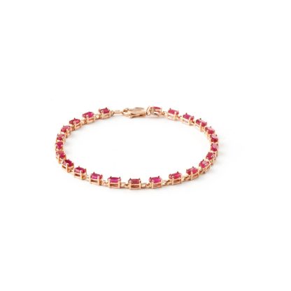 Ruby Infinite Tennis Bracelet 8ctw in 9ct Rose Gold