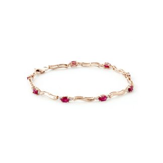 Ruby & Diamond Tennis Bracelet in 9ct Rose Gold