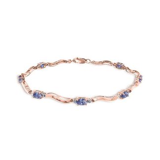 Tanzanite & Diamond Tennis Bracelet in 9ct Rose Gold