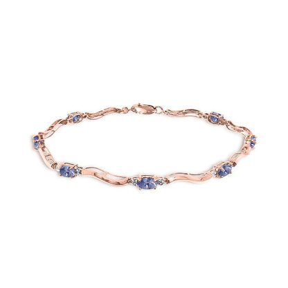 Tanzanite & Diamond Tennis Bracelet in 9ct Rose Gold