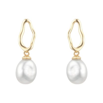 18ct Yellow Gold Baroque Pearl Stud Earrings
