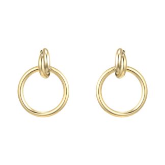 18ct Yellow Gold Circle Stud Earrings