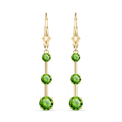 Peridot Bar Drop Earrings in 9ct Gold